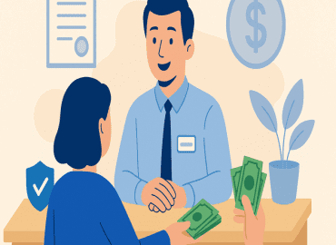 Cliente cambiando divisas en un lugar autorizado y seguro con atención cercana en Servicambios.